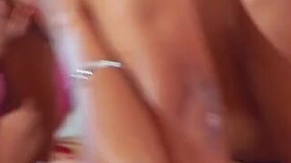 Massage Lady Seduced by the Naughty Partner on the Bed