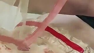 Traditional Mallu Girl Bondage and BDSM Slapping Boobs in Half-saree by Tailor - Part 1