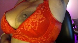 Indian Woman Shows Big Boobs Through Bra and Does Nipple Rubbing