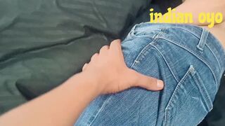 My Stepbrother Watching Porn and Fucked Me Again and Cum on Tits While Parents Are in the Next Oyo Room