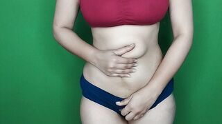 Indian Teen Girl Caressing Her Body on Camera