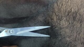 Hot Girlfriend Hair Cut at Dick with Horny Voice in the Bedroom