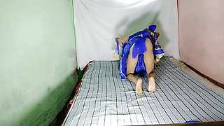 Indian Aunty Anita Singh In Blue Desi Dress Fingering Pussy Masturbation
