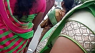 Tamil hot young aunty showing her deep side boobs & navel