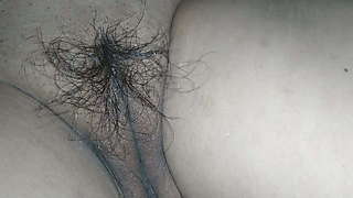 Playing with wife's pussy hairs pubic hairs