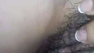 Girlfriend showing Hairy Pussy & Masturbating by Fingering